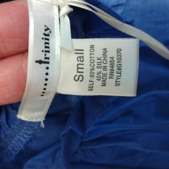 Trinity women's 100% organic cotton blue top Sz small new - Picture 6 of 17
